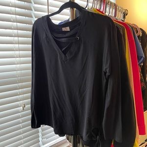 Lace Up Neckline Tee